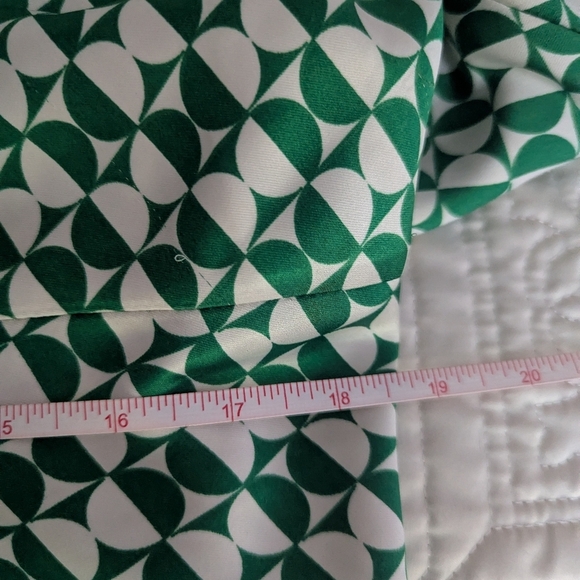 AVA & VIV Green White Geometric Design Feminine Casual Midi Dress Size 1X - Picture 8 of 12